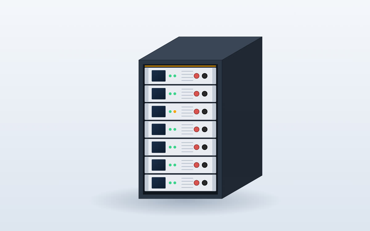 Illustration of a 48 V rack battery