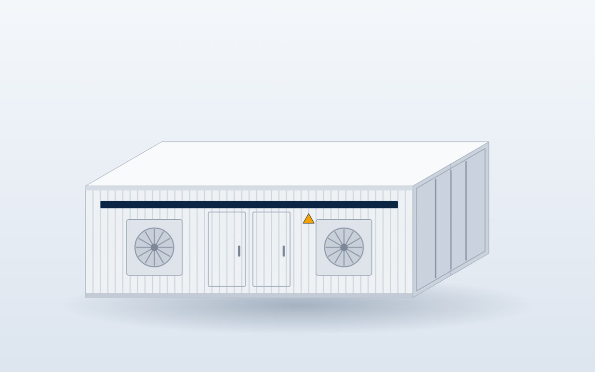 Illustration of a containerized battery storage system